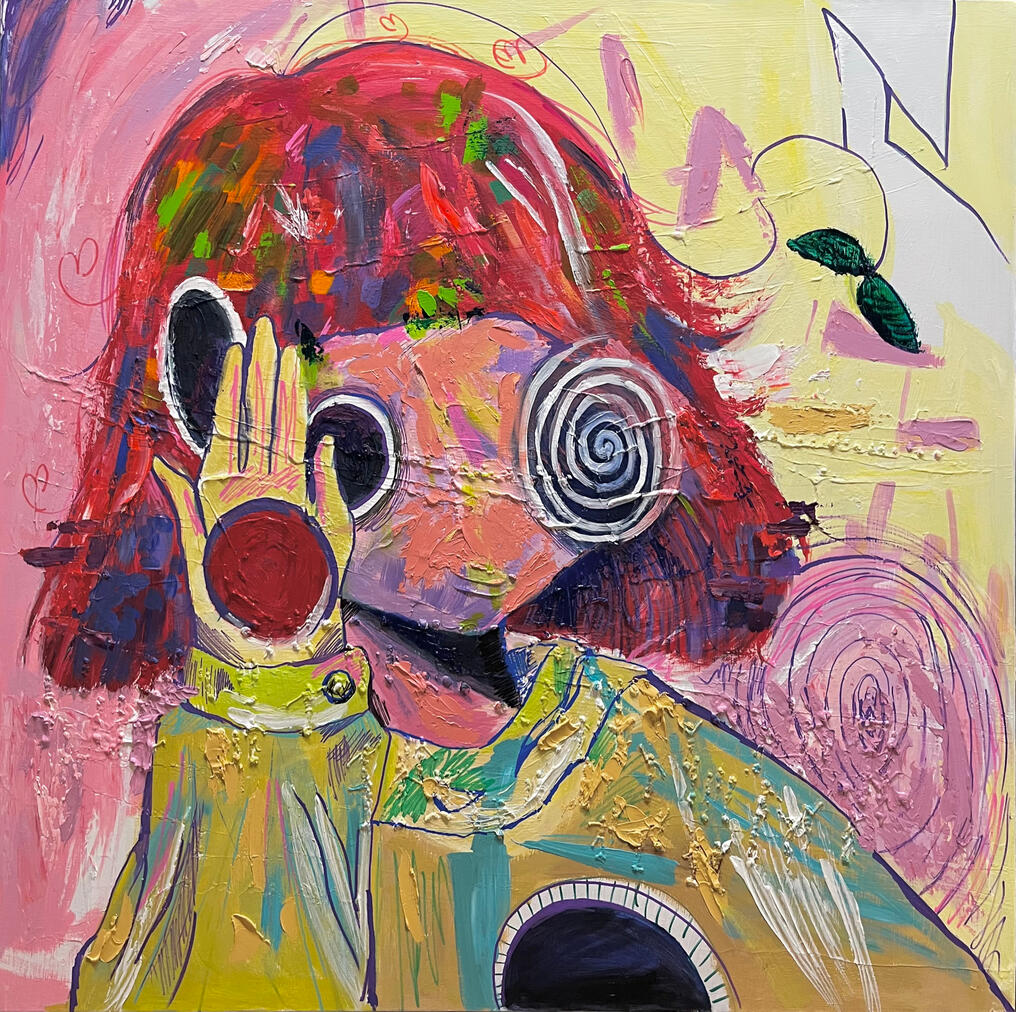 "Black Hole" Oil and acrylic on canvas, 40" x 41”, 2024