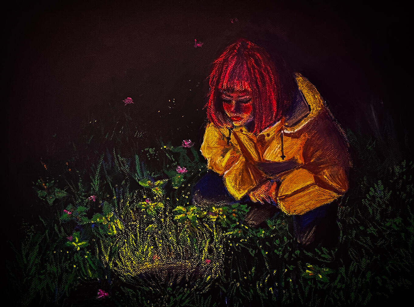 &quot;6th Sense&quot; Oil pastel on Canson Paper, 19.5&quot; x 20.5&quot;, 2025