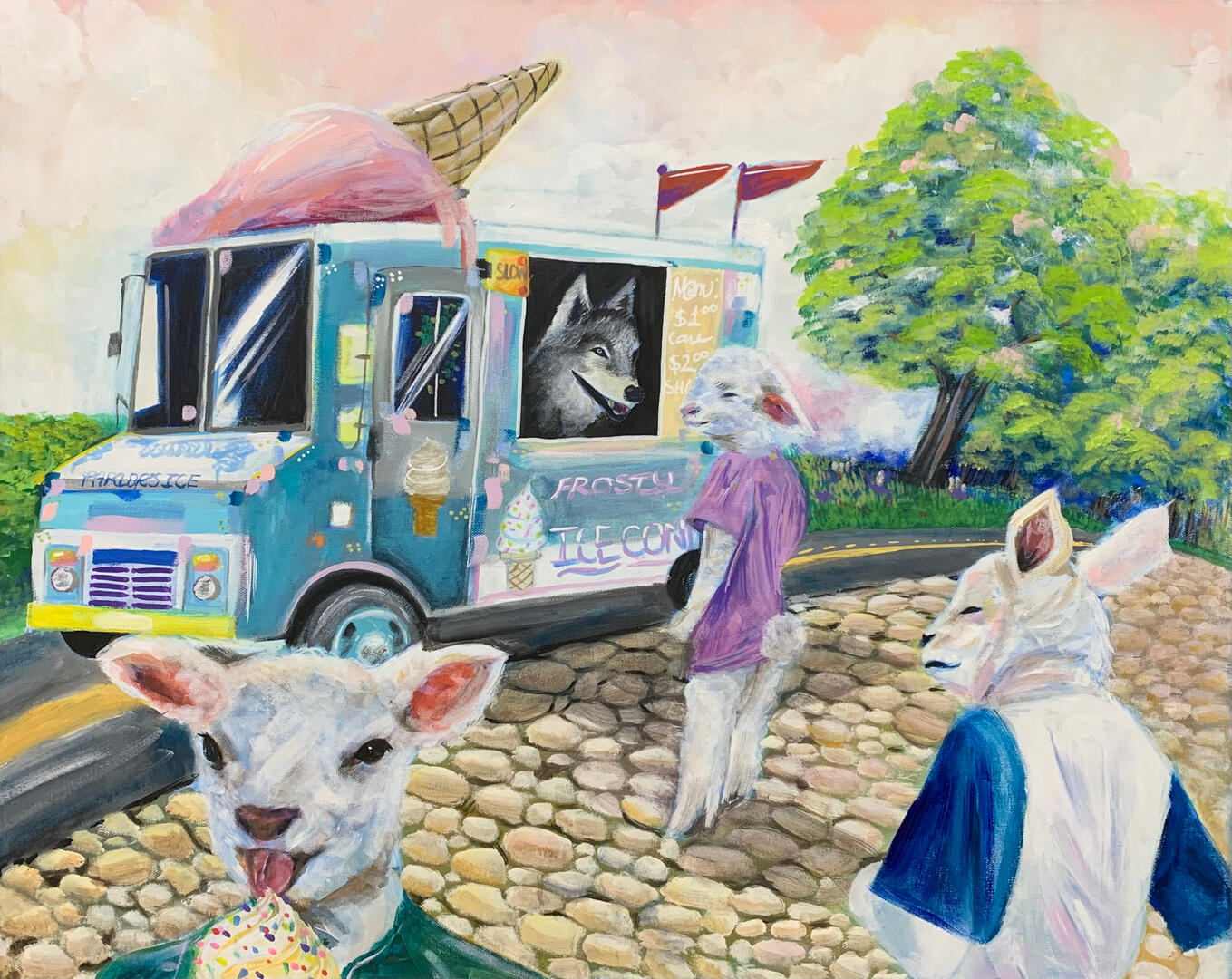 Lunch &amp; Dessert | Acrylic on canvas. 24x30” 2024